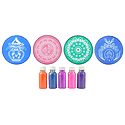 Four Rangoli Design with Five Colorful  Powders