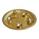 Brass Puja Thali with Ritual Accessories