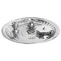 Stainless Steel Plate with Ritual Accessories