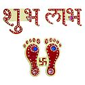 Red Acrylic Charan and Shubh, Labh Sticker