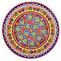 Rangoli Paper Sticker with Colorful Print