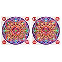 Set of 2 Multicolor Round Sticker