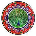 Peacock Print on Sticker Rangoli