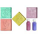 4 Rangoli Design with 2 Colorful  Powder
