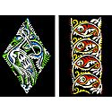 Set of Two Hand Painted Colorful Rangoli Design on Handmade Paper