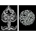 Set of Two Hand Painted White Rangoli Design on Handmade Paper