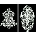 Set of Two Hand Painted White Rangoli Design on Handmade Paper