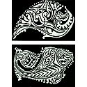Set of Two Hand Painted White Rangoli Design on Handmade Paper