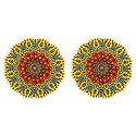 Set of 2 Colorful Paper Sticker Rangoli