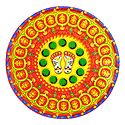 Multicolor Alpana Print on Round Sticker