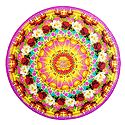 Multicolor Alpana Print on Round Sticker