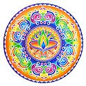 Diya Design on Sticker Rangoli
