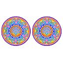 Pair of Rangoli Stickers with Peacock Design
