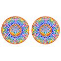 Pair of Rangoli Stickers with Peacock Design