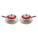 Set of 2 Acrylic Sauce Containers with Spoon