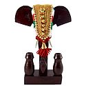 Decorative Wooden Elephant with 2 Pen Stand
