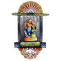 Resin Radha Krishna on a Wooden Plank - Wall Hanging