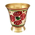 Painted Brass Glass for Holy Water