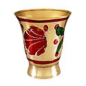 Painted Brass Glass for Holy Water