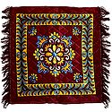 Dark Maroon Velvet Ritual Carpet Mat