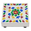 Colorful  Flower Design Square Ritual Seat