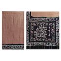 Brown with Black Batik Print Cotton Saree