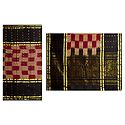 Maroon with Black  Bengal Hanloom Saree