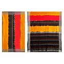 Half and Half Black, Yellow with Red Tangail Saree