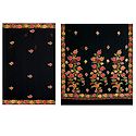 Black Faux Chiffon Saree with Multicolor Ari Embroidery