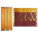 Yellow with Maroon Cotton Silk Saree with Gorgeous Pallu and Border