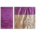 Dark Magenta Ghicha Silk Sari with Beige Pallu