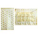 Golden Zari Weaved Design All-Over on Ivory Cotton Tangail Saree with Border and Pallu