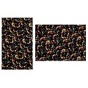 Red Firework Print on Black Georgette Saree