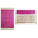 Ikkat Design on Dark Magenta Silk Saree with Off-White Border and Pallu