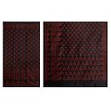 Black Jute Cotton Saree with Red Heart Design