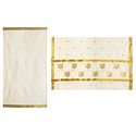 Off-White Kasavu Saree with Zari Border and Pallu