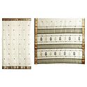 Black and Golden Boota on Ivory Maheshwari Saree from Madhya Pradesh