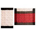 Bandhni Print on Off-White Synthetic Saree with Black Border