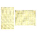 Light Yellow Polka Dot on White Synthetic Saree
