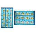 Print on Light Blue Synthetic Saree