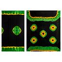 Bandhni Print on Black Synthetic Saree