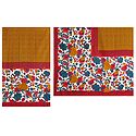 Yellow Printed Lycra Sari with Multicolor Floral Border and Pallu