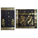 Black Tangail Saree with Golden Mermaid Design