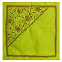 Lime Green Head Scarf with Kantha Stitch