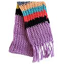 Light Mauve Scarf with Multicolor Border