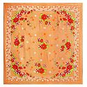 Multicolor Print on Dark Peach Synthetic Head Scarf