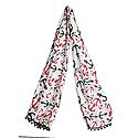 Ship Anchor Print on Off-White Viscose Scarf