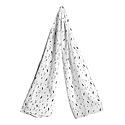 Moustache Print on White Viscose Scarf