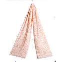 Dark Peach Star Print on White Viscose Scarf