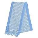 Light Blue and White Hand Knitted Woollen Muffler